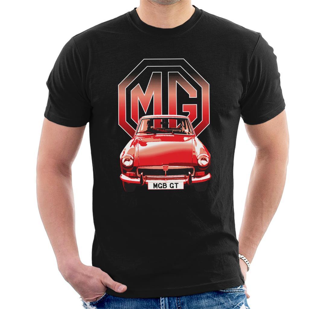 MG B GT Red British Motor Heritage Men's T-Shirt-ALL + EVERY