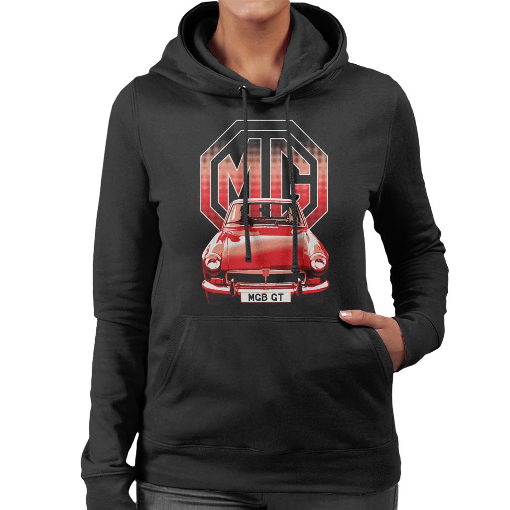 MG B GT Red British Motor Heritage Women's Hooded Sweatshirt-ALL + EVERY