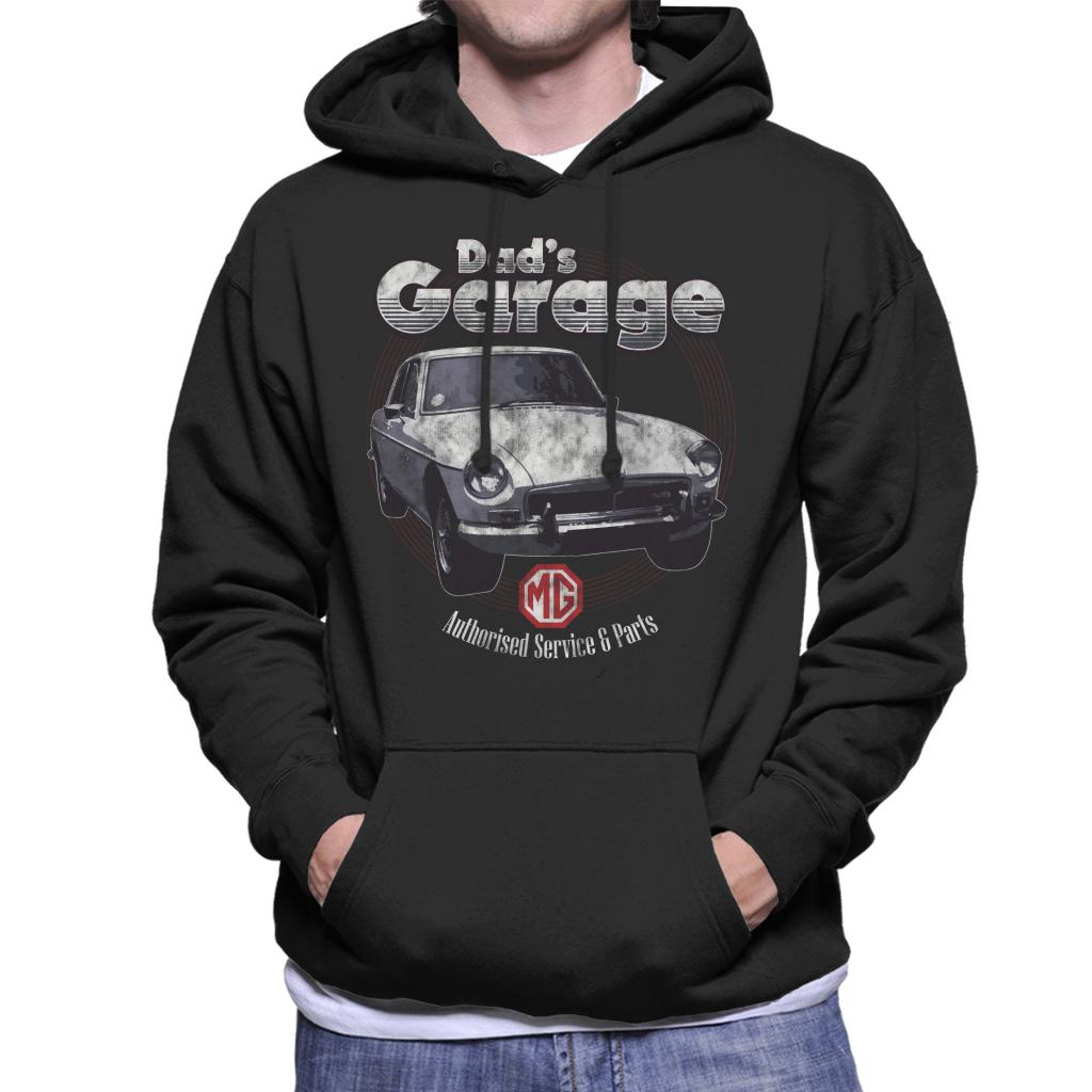 MG Dads Garage British Motor Heritage Men's Hooded Sweatshirt-ALL + EVERY