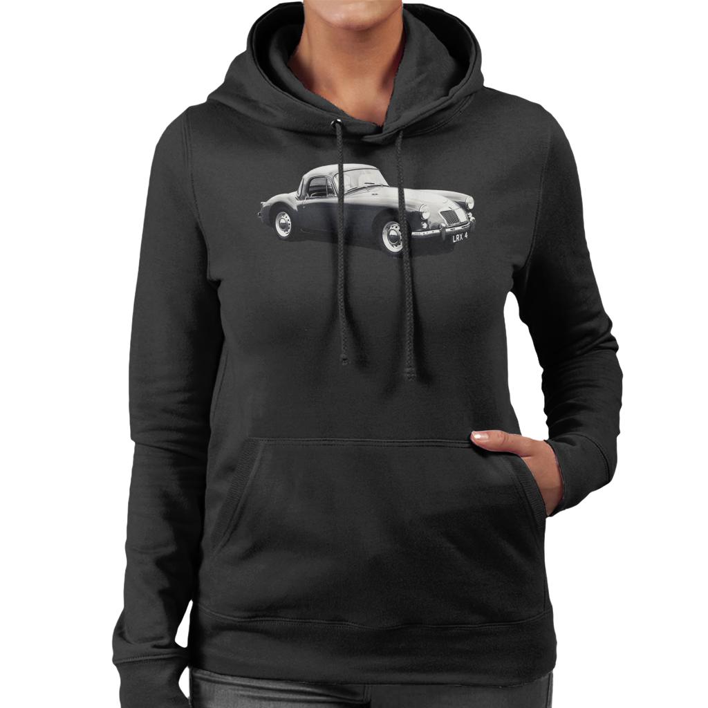 MG Side View British Motor Heritage Women's Hooded Sweatshirt-ALL + EVERY