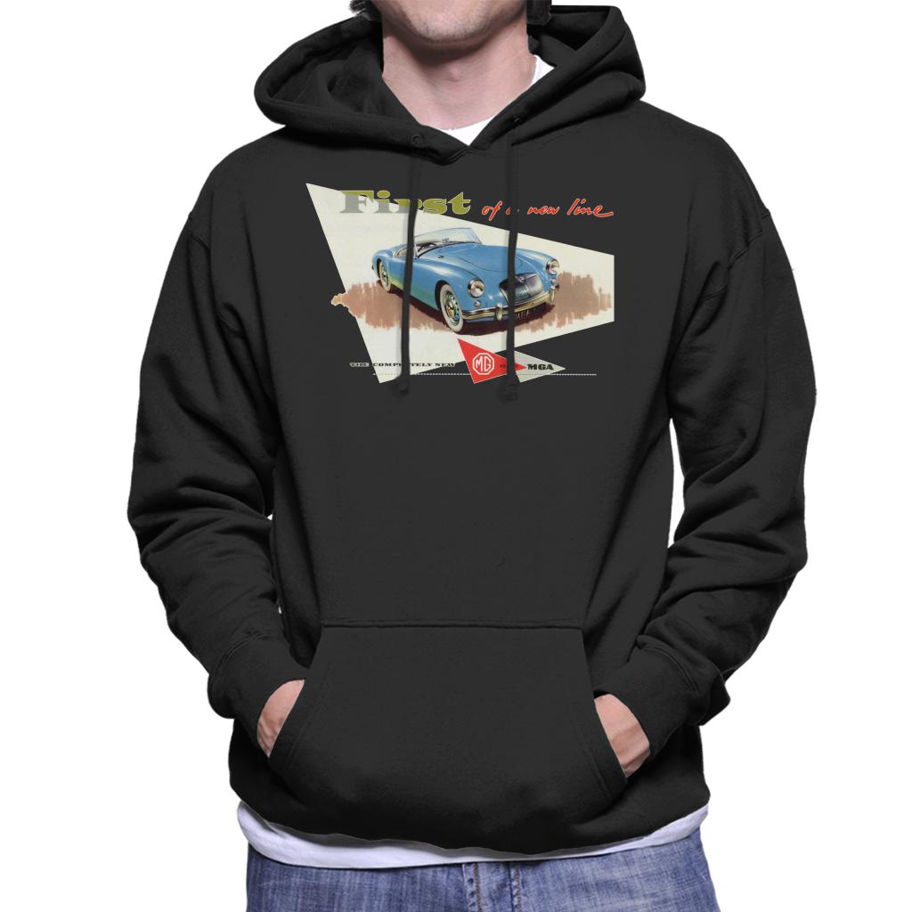 MG First Of A New Line British Motor Heritage Men's Hooded Sweatshirt-ALL + EVERY