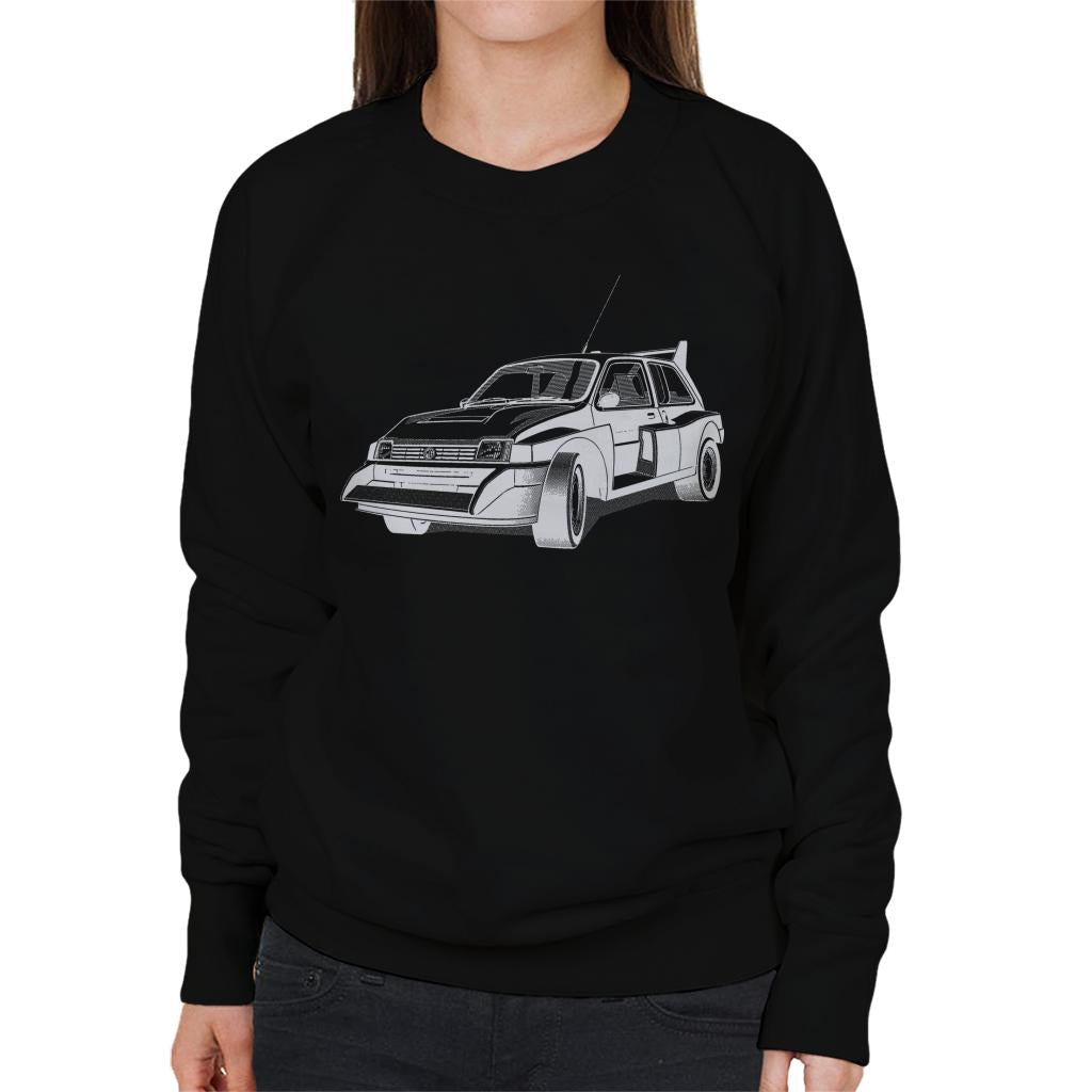 MG Metro 6R4 Black And White British Motor Heritage Women's Sweatshirt-ALL + EVERY