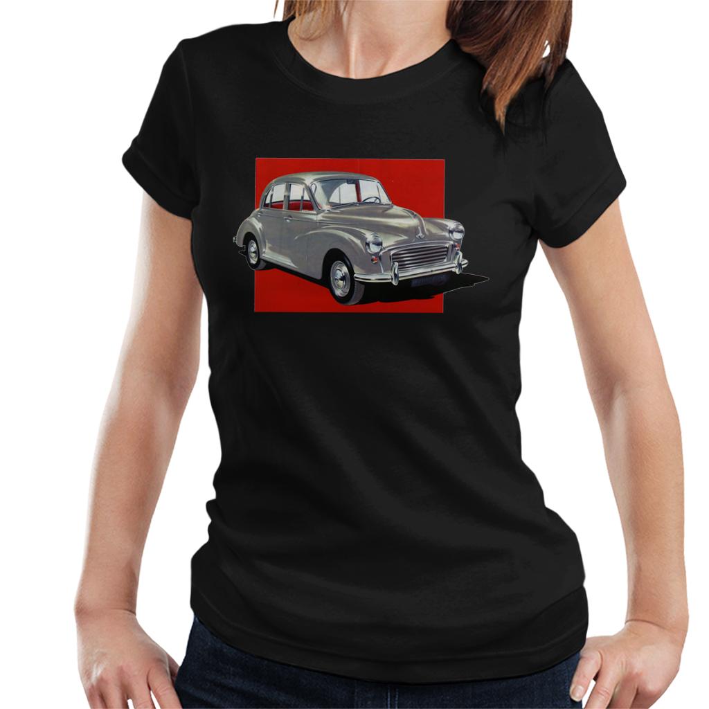 Morris Minor Red Background British Motor Heritage Women's T-Shirt-ALL + EVERY