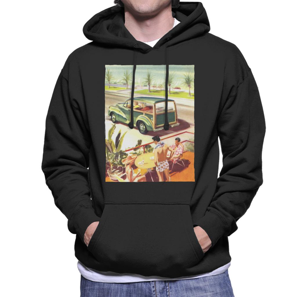 Morris Traveller Summer British Motor Heritage Men's Hooded Sweatshirt-ALL + EVERY