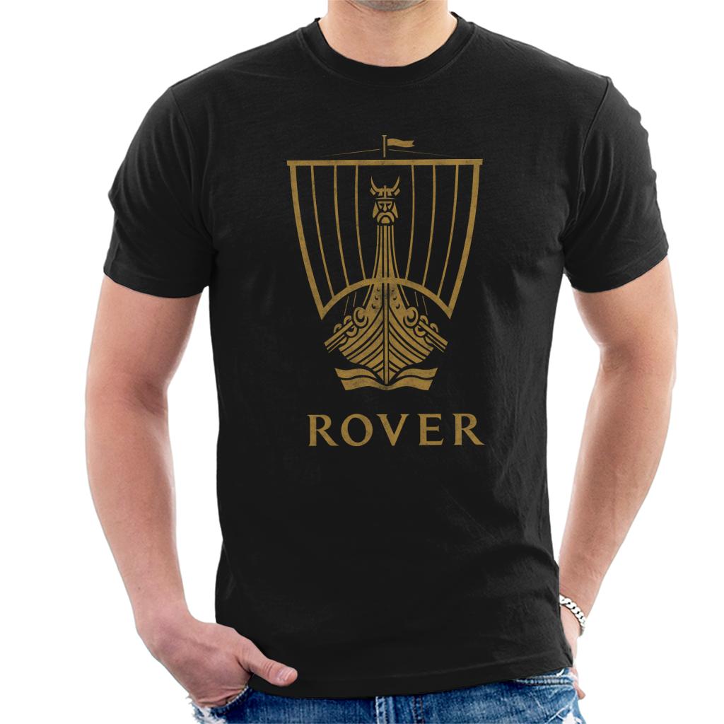 Rover Logo Gold Longship British Motor Heritage Men's T-Shirt-ALL + EVERY