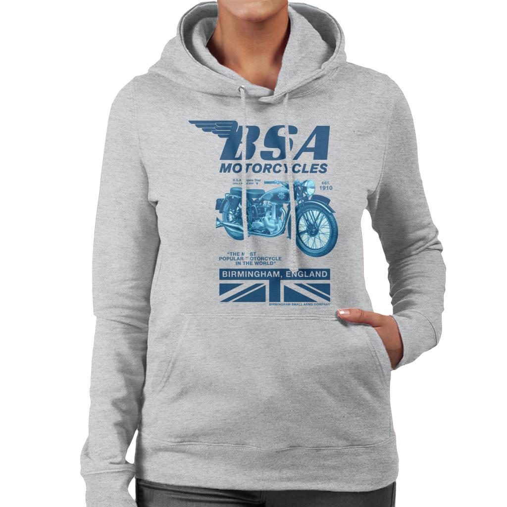 BSA Motorcycles Birmingham England Women's Hooded Sweatshirt-ALL + EVERY