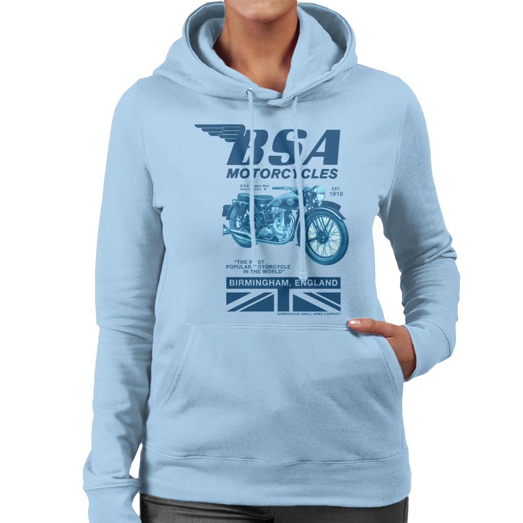 BSA Motorcycles Birmingham England Women's Hooded Sweatshirt-ALL + EVERY