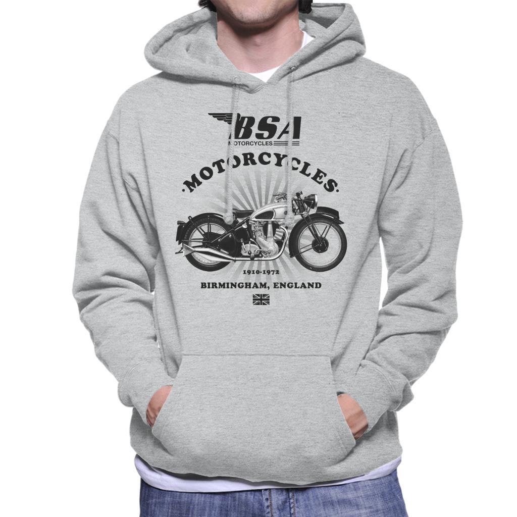 BSA Motorcycles 1910 Birmingham England Men's Hooded Sweatshirt-ALL + EVERY