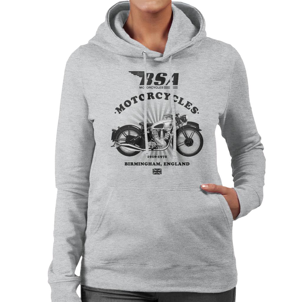 BSA Motorcycles 1910 Birmingham England Women's Hooded Sweatshirt-ALL + EVERY