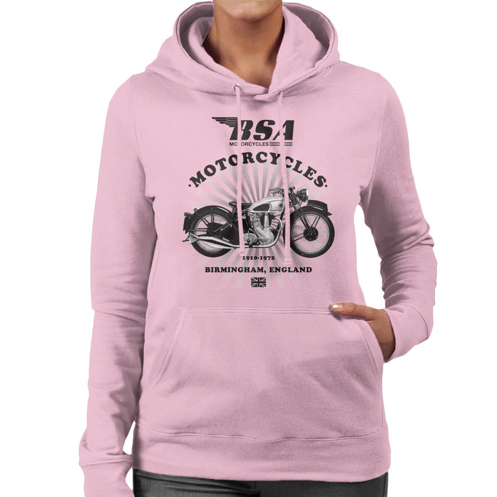 BSA Motorcycles 1910 Birmingham England Women's Hooded Sweatshirt-ALL + EVERY