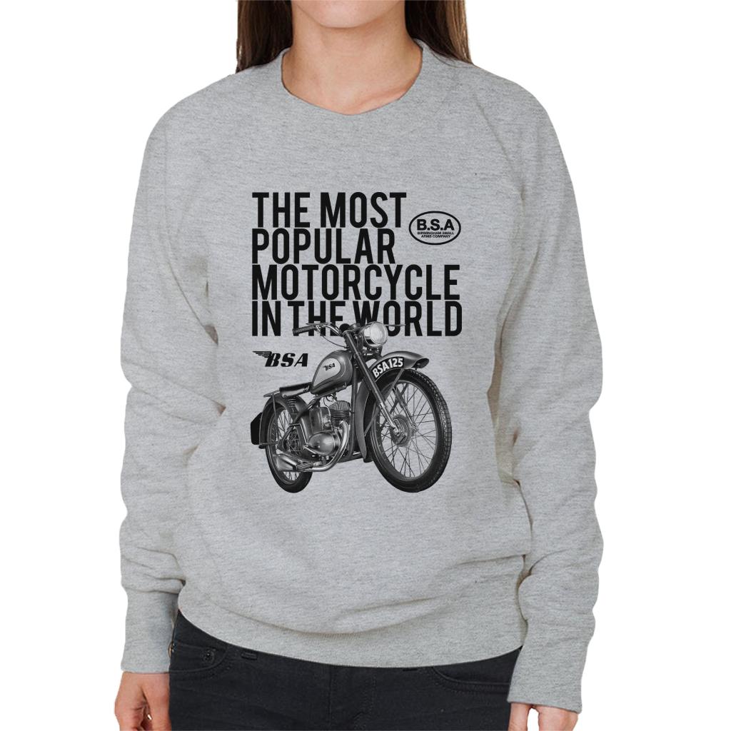 BSA The Most Popular Motorcycle In The World Women's Sweatshirt