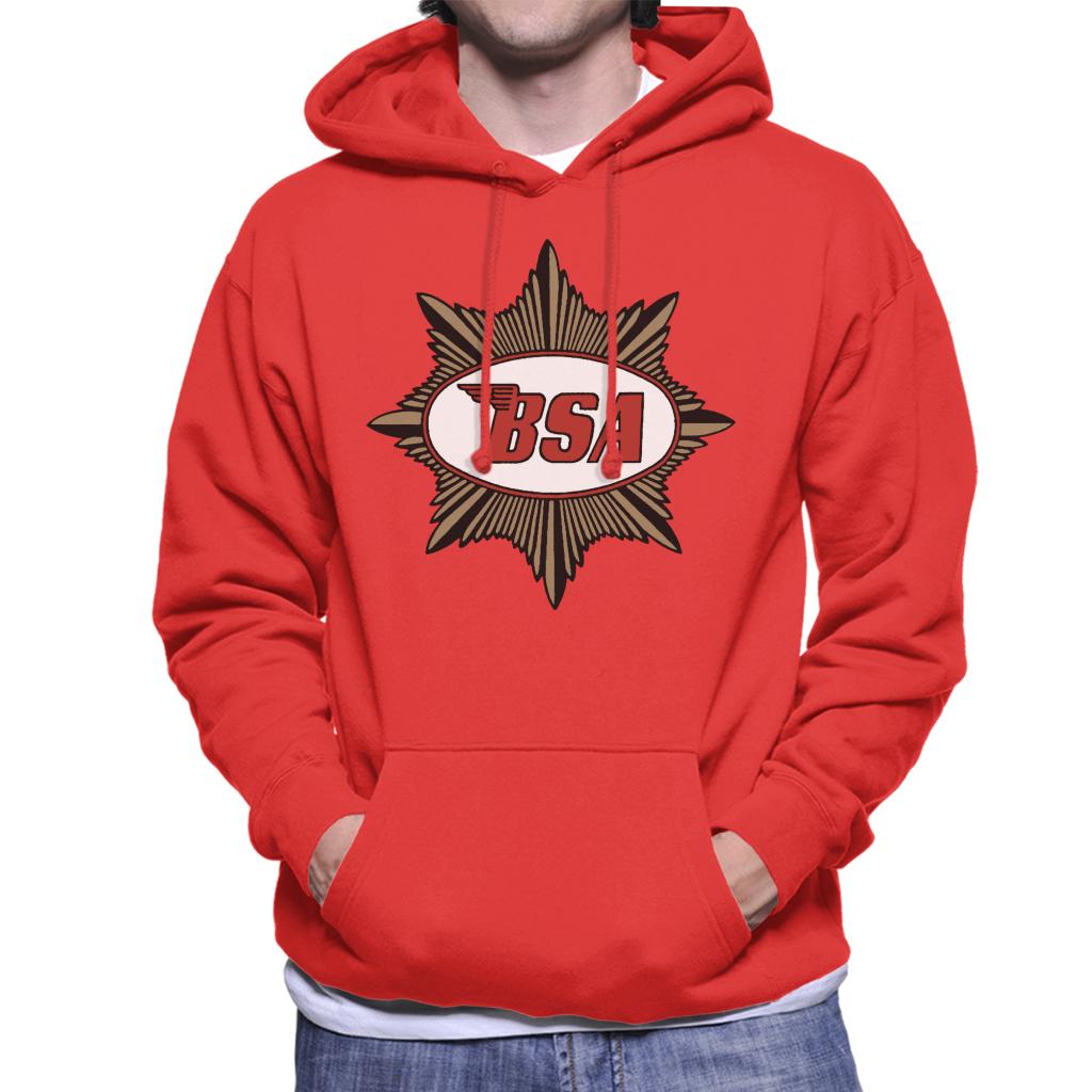 BSA Red Logo Gold Badge Men's Hooded Sweatshirt-ALL + EVERY