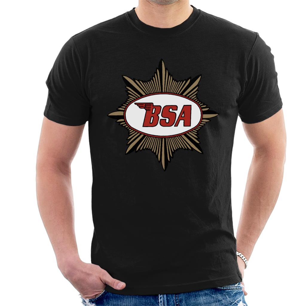 BSA Red Logo Gold Badge Men's T-Shirt-ALL + EVERY