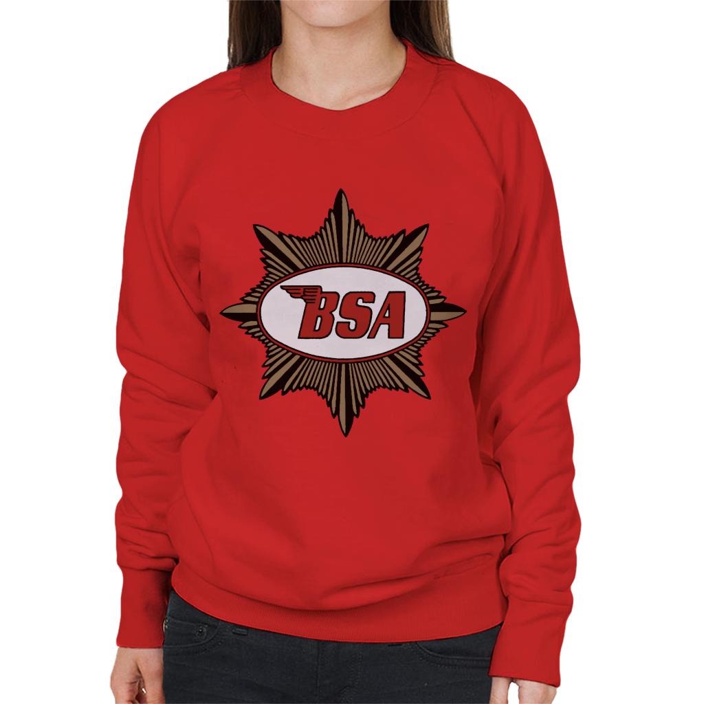 BSA Red Logo Gold Badge Women's Sweatshirt-ALL + EVERY