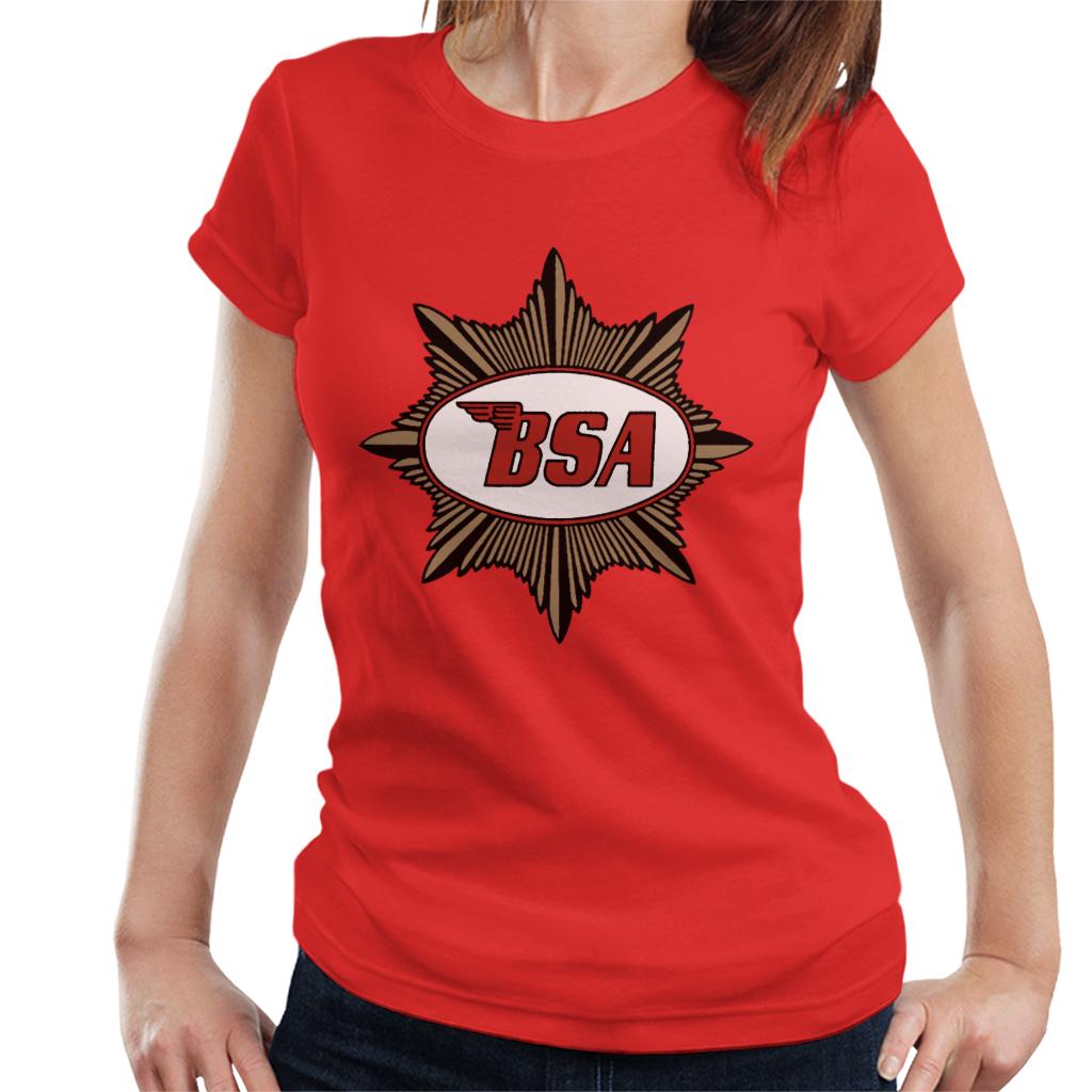 BSA Red Logo Gold Badge Women's T-Shirt-ALL + EVERY