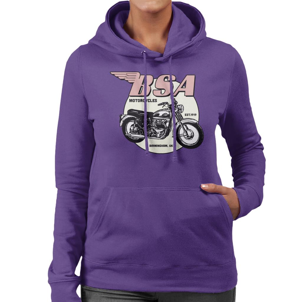 BSA Motorcycles Est 1919 Golden Flash Women's Hooded Sweatshirt-ALL + EVERY