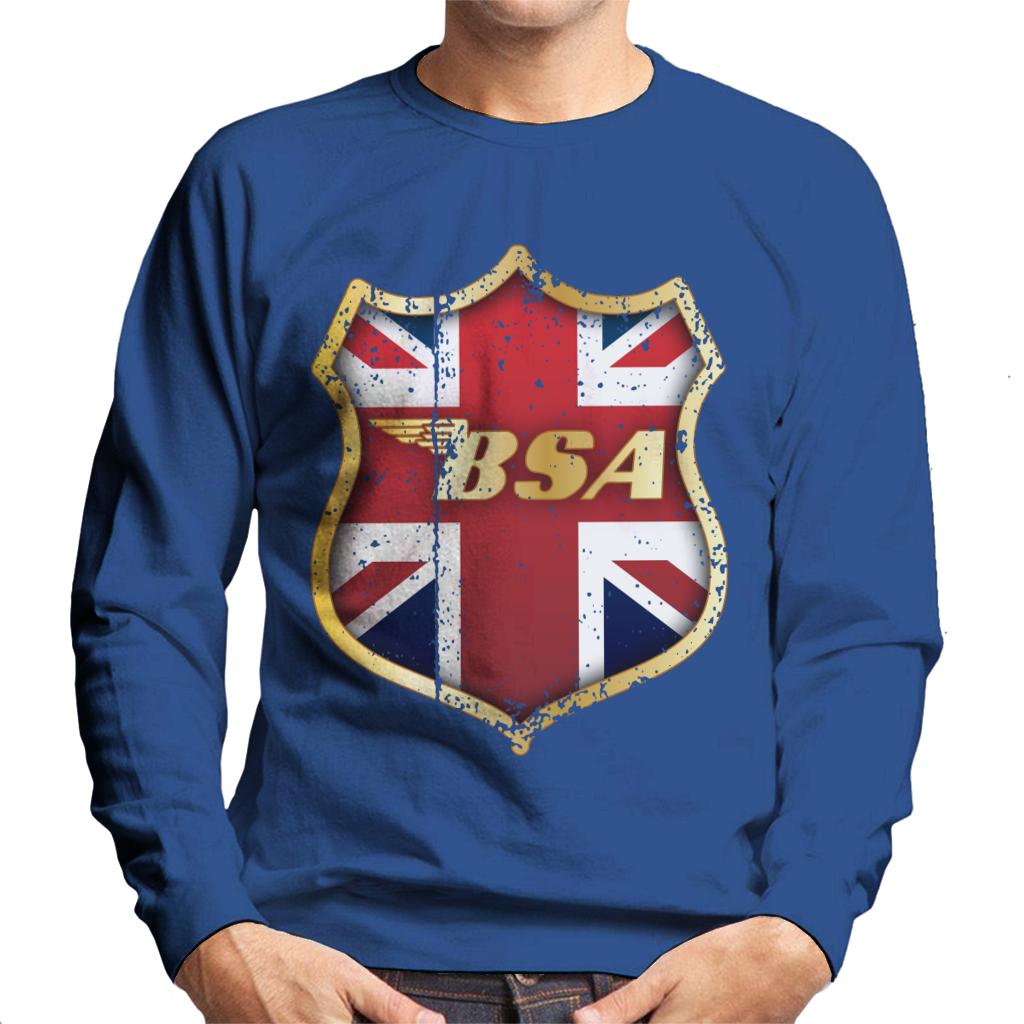 BSA Golden Logo Union Jack Badge Men's Sweatshirt-ALL + EVERY