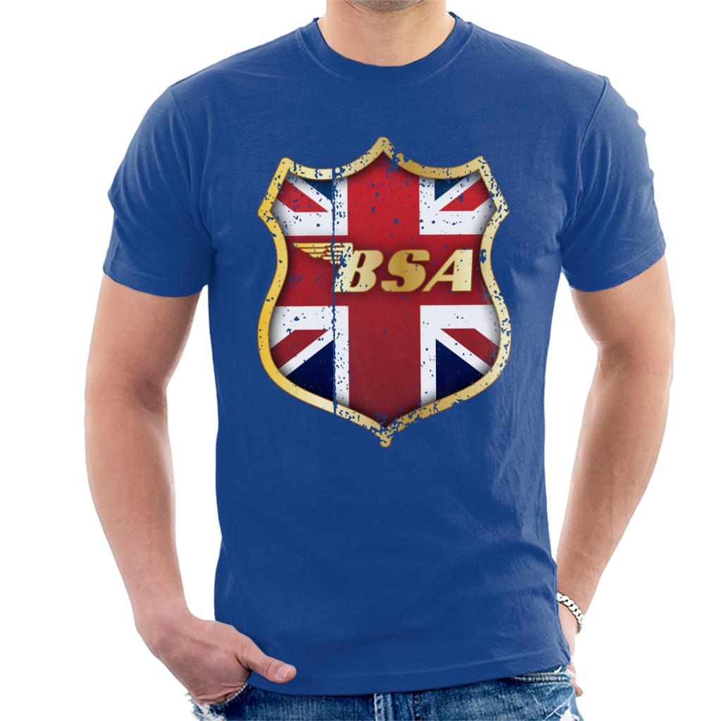 BSA Golden Logo Union Jack Badge Men's T-Shirt-ALL + EVERY