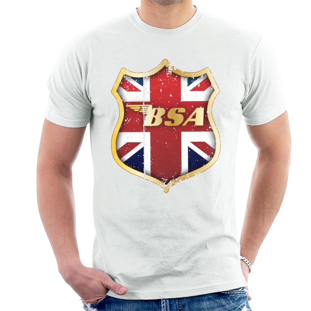 BSA Golden Logo Union Jack Badge Men's T-Shirt-ALL + EVERY