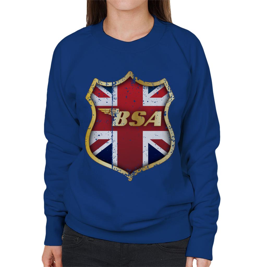 BSA Golden Logo Union Jack Badge Women's Sweatshirt-ALL + EVERY