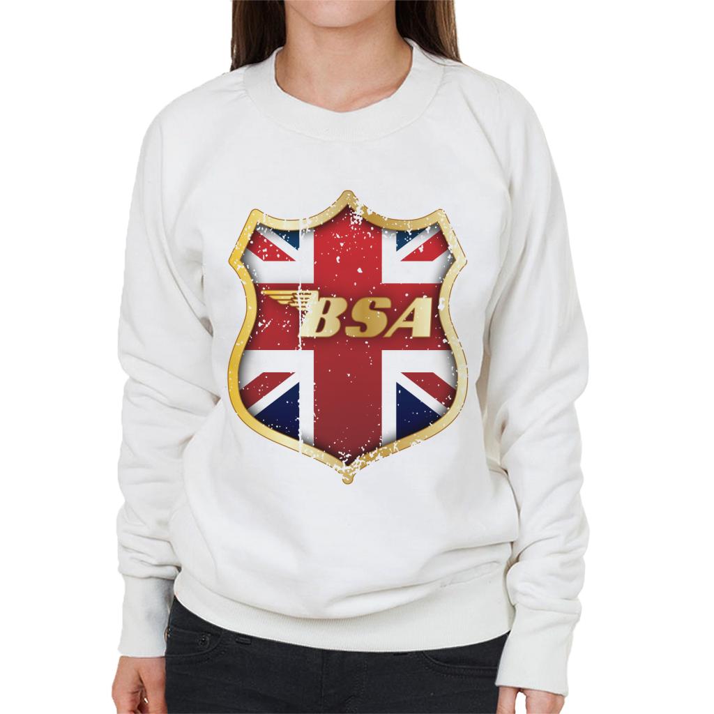 BSA Golden Logo Union Jack Badge Women's Sweatshirt-ALL + EVERY