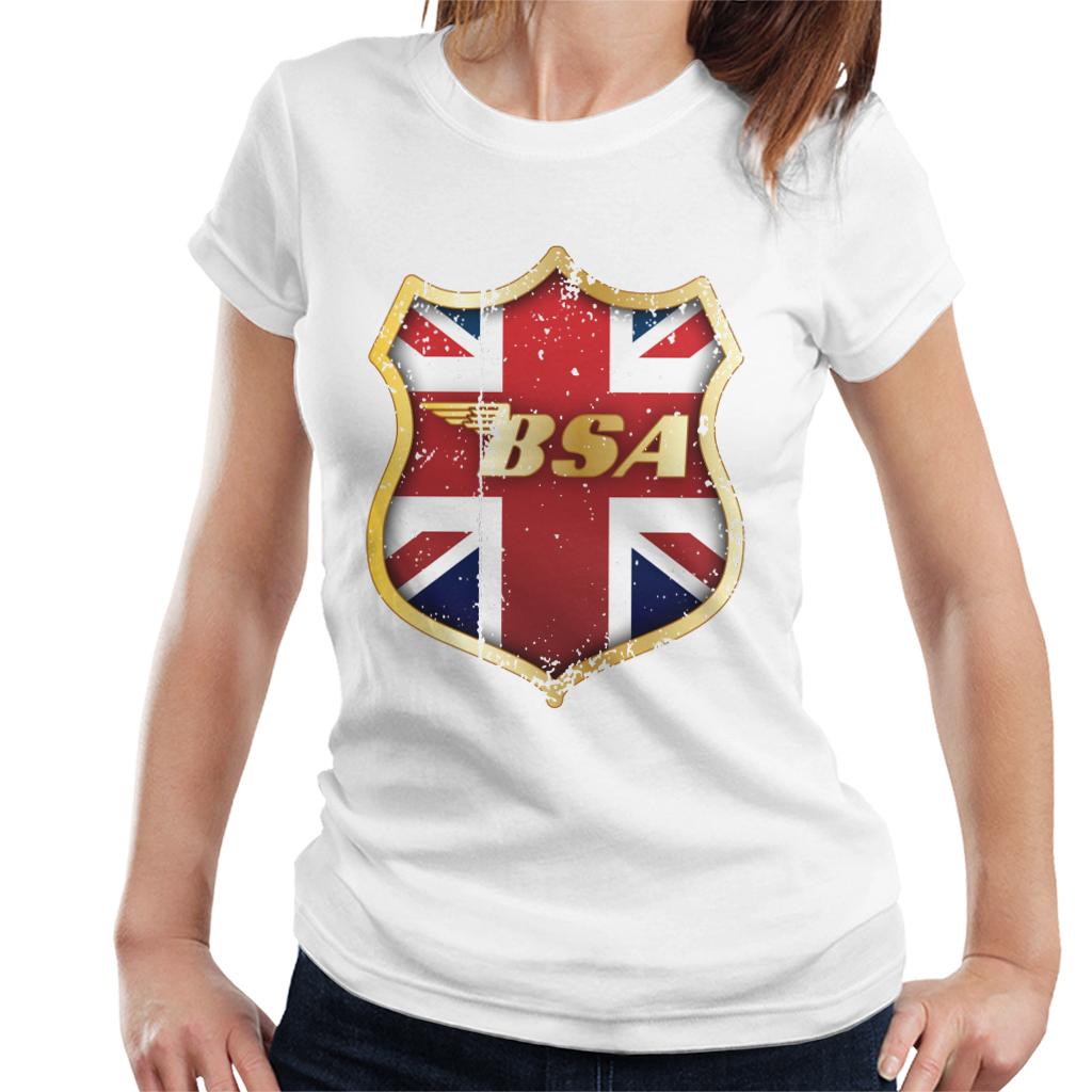 BSA Golden Logo Union Jack Badge Women's T-Shirt-ALL + EVERY