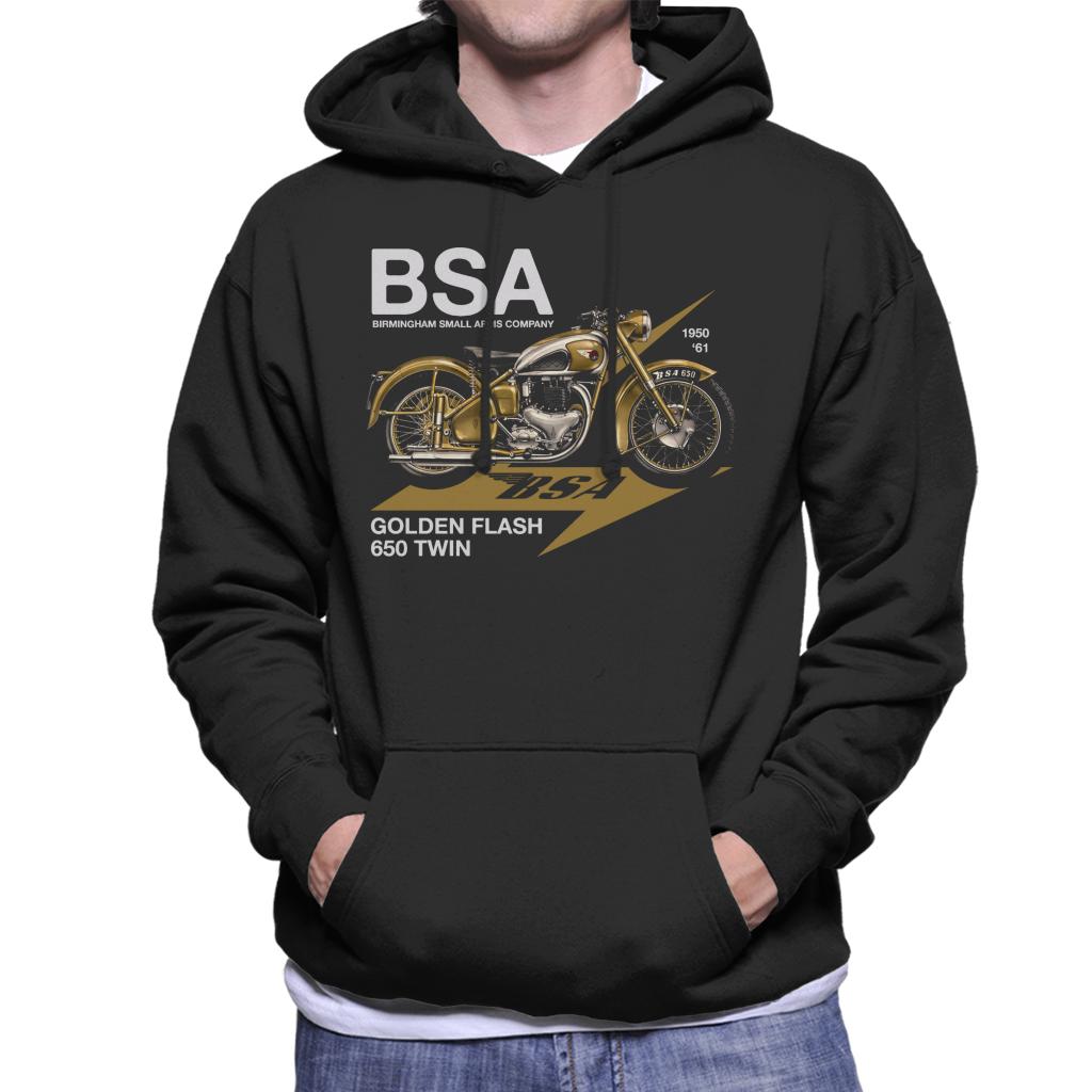 BSA Golden Flash 650 Twin Men's Hooded Sweatshirt-ALL + EVERY