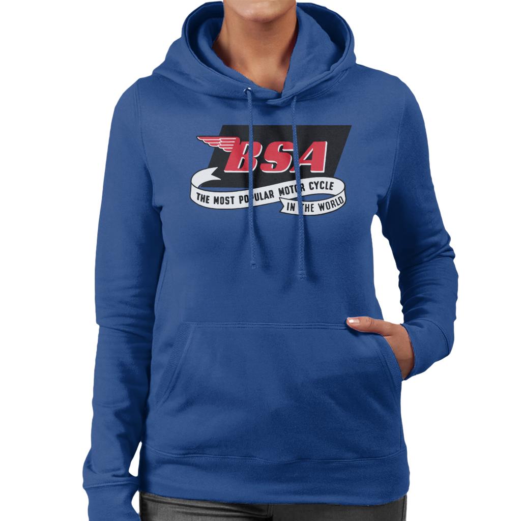 BSA Most Popular Motor Cycle In The World Logo Women's Hooded Sweatshirt-ALL + EVERY