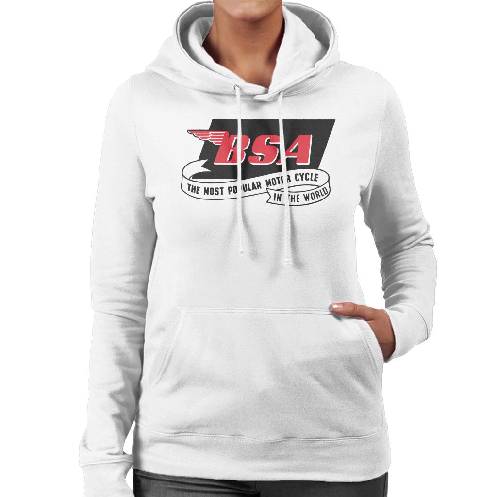 BSA Most Popular Motor Cycle In The World Logo Women's Hooded Sweatshirt-ALL + EVERY