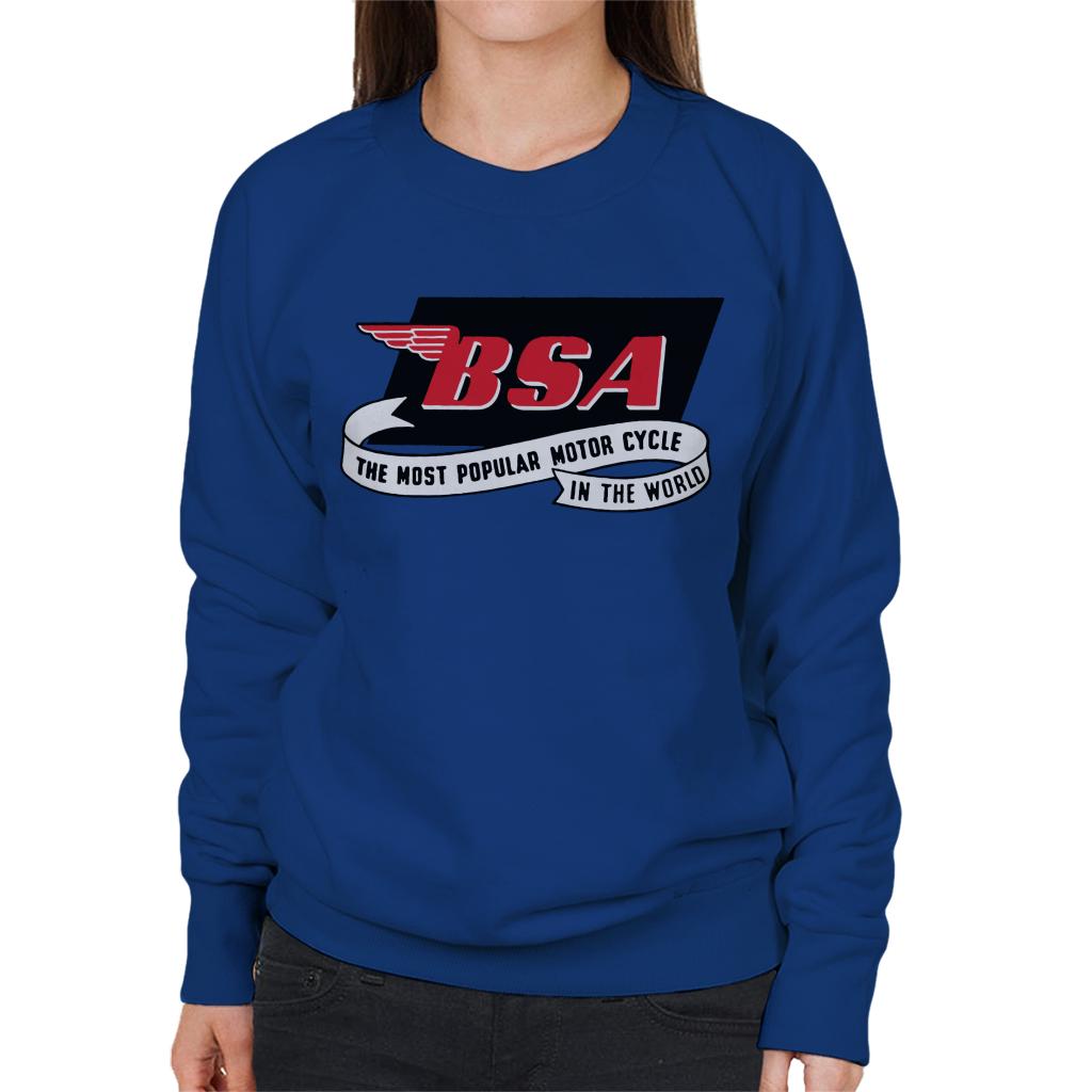 BSA Most Popular Motor Cycle In The World Logo Women's Sweatshirt-ALL + EVERY