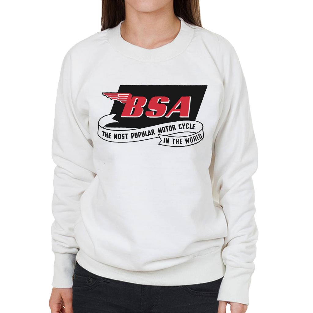 BSA Most Popular Motor Cycle In The World Logo Women's Sweatshirt-ALL + EVERY