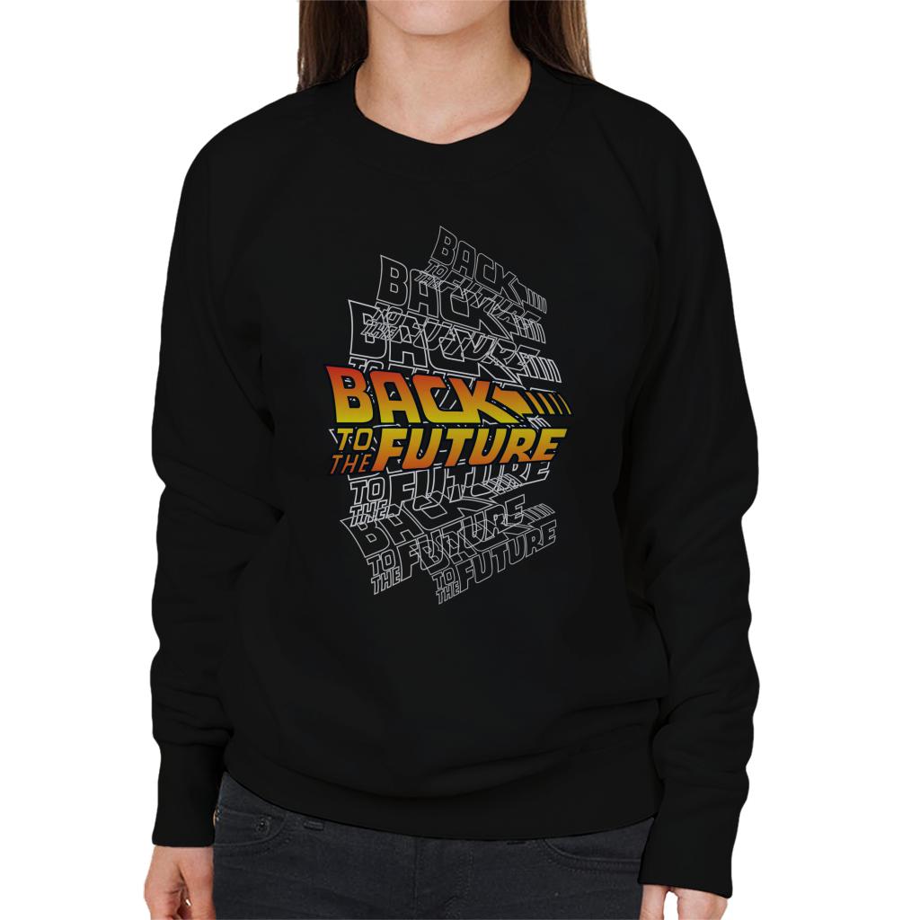 Back To The Future Classic Layered Logo Women's Sweatshirt-ALL + EVERY