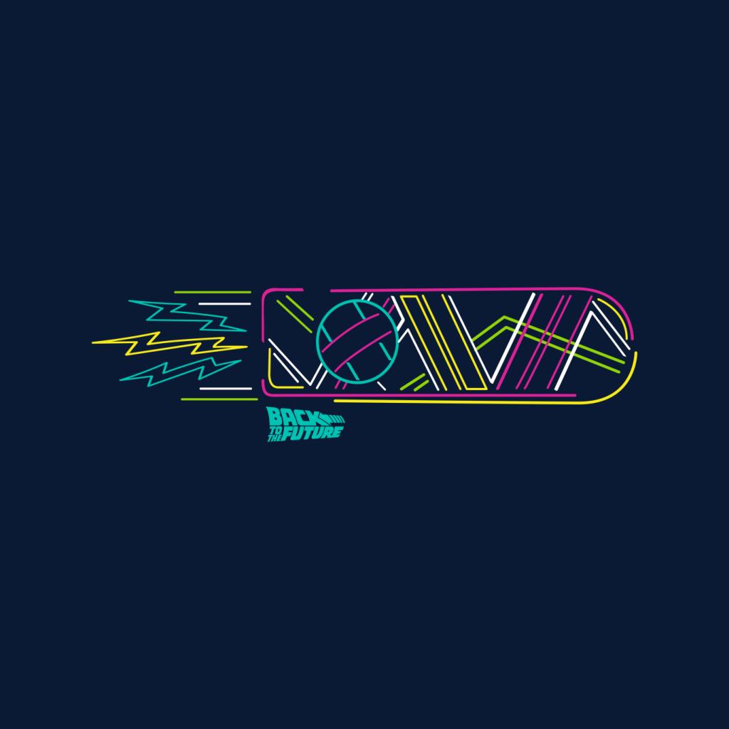 Back to the Future Neon Hoverboard Outline Women's T-Shirt-ALL + EVERY