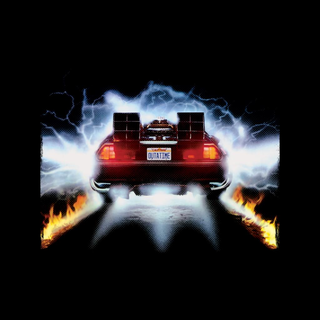 Back to the Future Delorean Taking Off For Time Travel Women's T-Shirt-ALL + EVERY