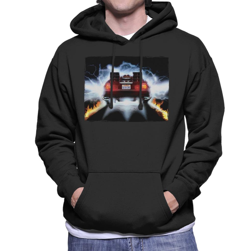 Back to the Future Delorean Taking Off For Time Travel Men's Hooded Sweatshirt-ALL + EVERY