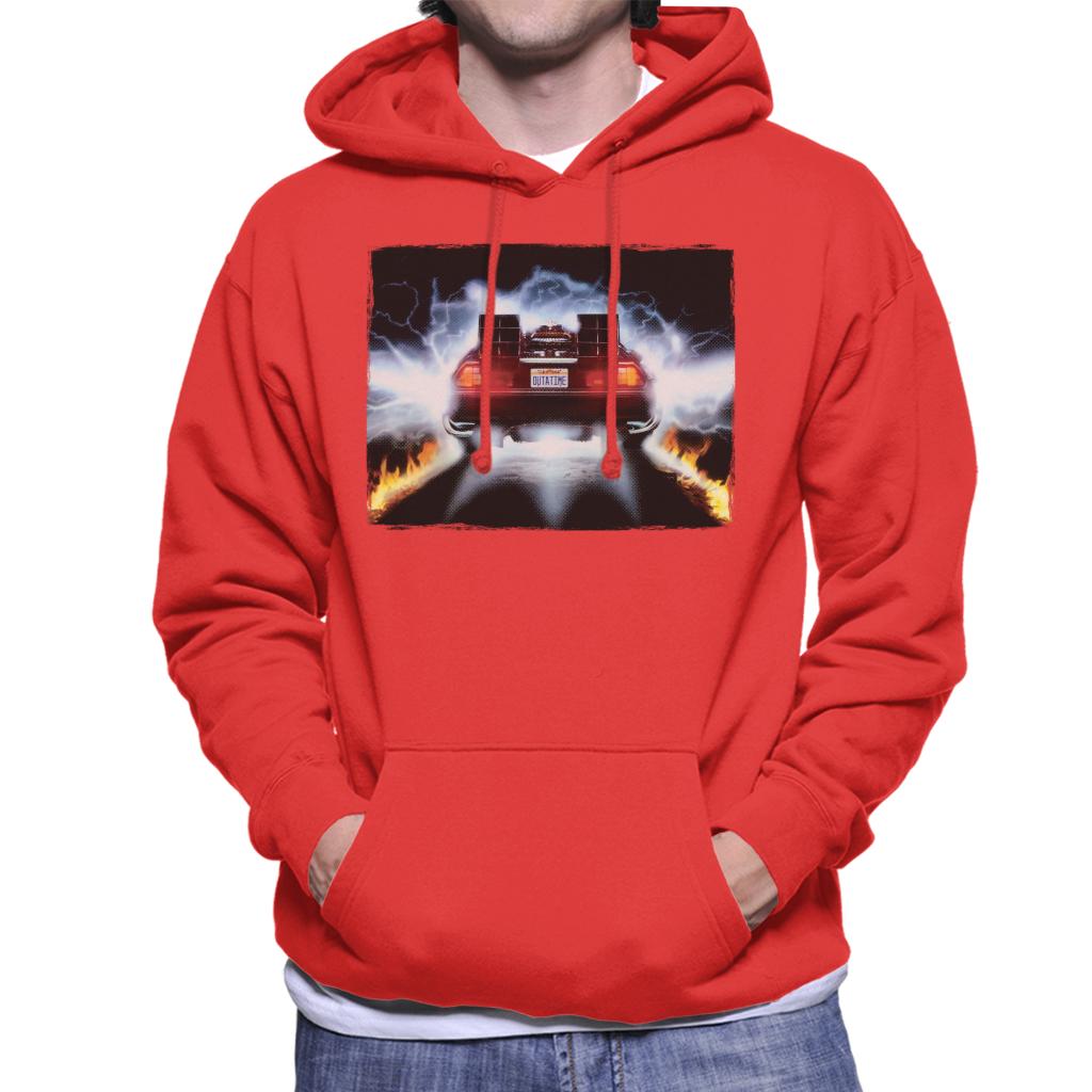 Back to the Future Delorean Taking Off For Time Travel Men's Hooded Sweatshirt-ALL + EVERY