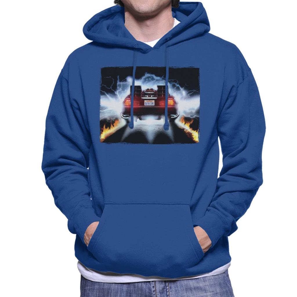 Back to the Future Delorean Taking Off For Time Travel Men's Hooded Sweatshirt-ALL + EVERY