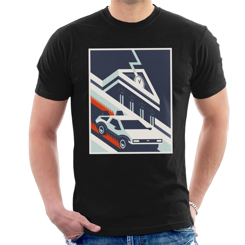 Back to the Future Delorean By Hill Valley Men's T-Shirt-ALL + EVERY