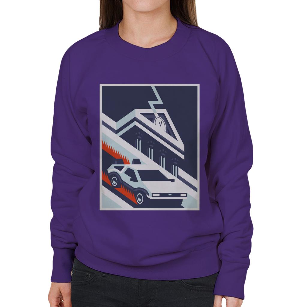 Back to the Future Delorean By Hill Valley Women's Sweatshirt-ALL + EVERY