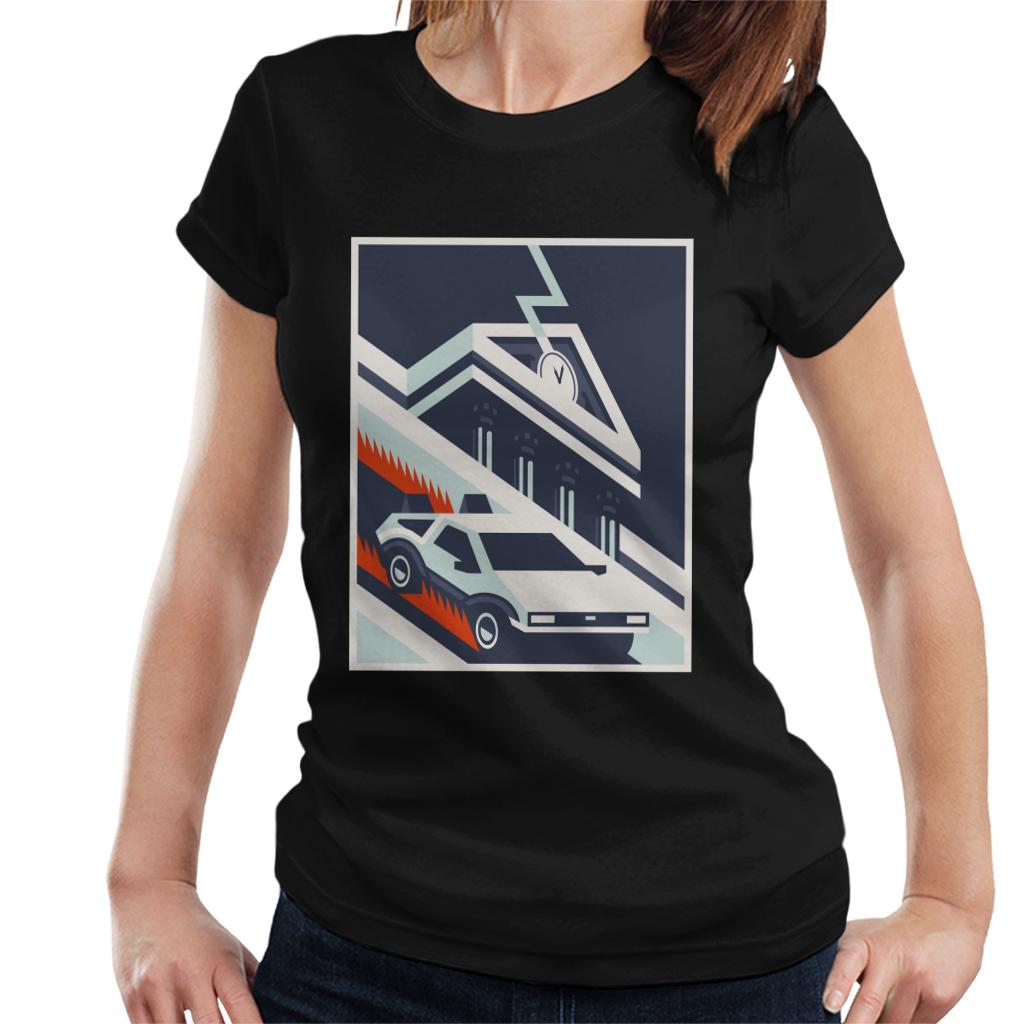 Back to the Future Delorean By Hill Valley Women's T-Shirt-ALL + EVERY