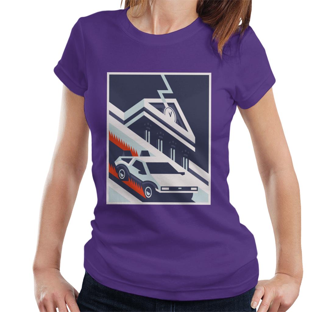 Back to the Future Delorean By Hill Valley Women's T-Shirt-ALL + EVERY