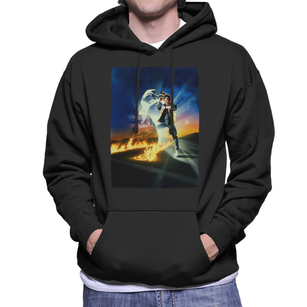 Back to the Future Marty Looking At His Watch Men's Hooded Sweatshirt-ALL + EVERY