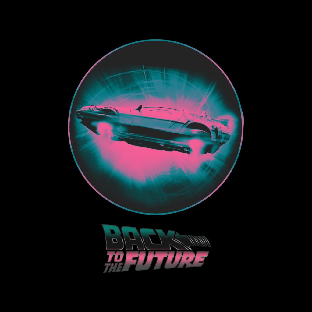 Back to the Future Delorean Flying Pink Haze Men's T-Shirt-ALL + EVERY