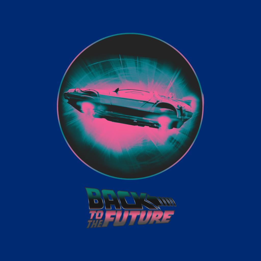 Back to the Future Delorean Flying Pink Haze Men's T-Shirt-ALL + EVERY