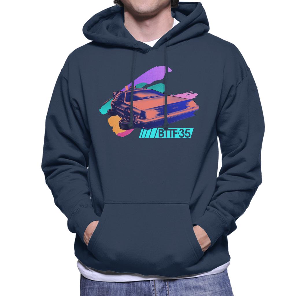 Back to the Future 35th Anniversary Delorean Flying Men's Hooded Sweatshirt-ALL + EVERY