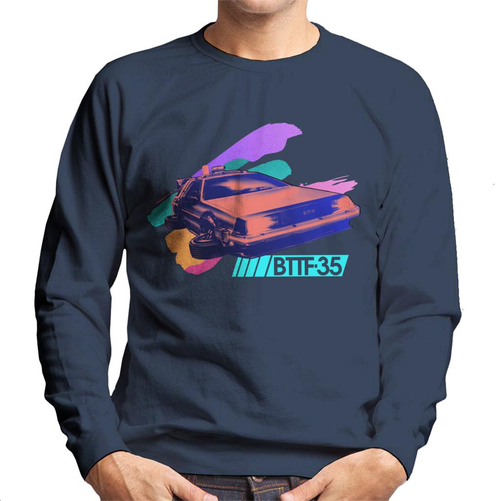 Back to the Future 35th Anniversary Delorean Flying Men's Sweatshirt-ALL + EVERY