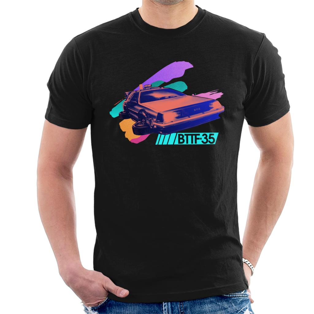 Back to the Future 35th Anniversary Delorean Flying Men's T-Shirt-ALL + EVERY