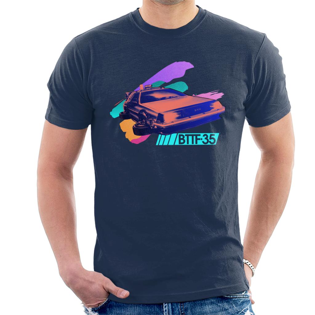 Back to the Future 35th Anniversary Delorean Flying Men's T-Shirt-ALL + EVERY