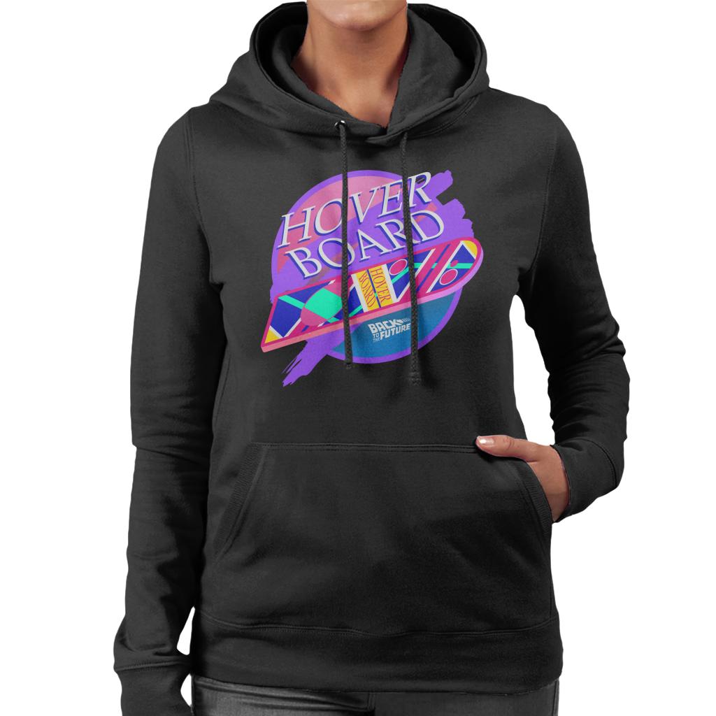 Back to the Future Marty Mcflys Vaporwave Hoverboard Women's Hooded Sweatshirt-ALL + EVERY