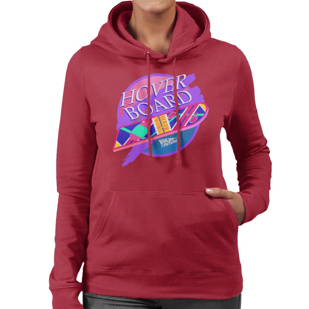 Back to the Future Marty Mcflys Vaporwave Hoverboard Women's Hooded Sweatshirt-ALL + EVERY